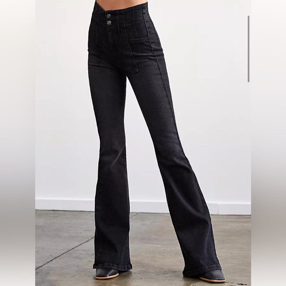 Free People Black Denim Jeans